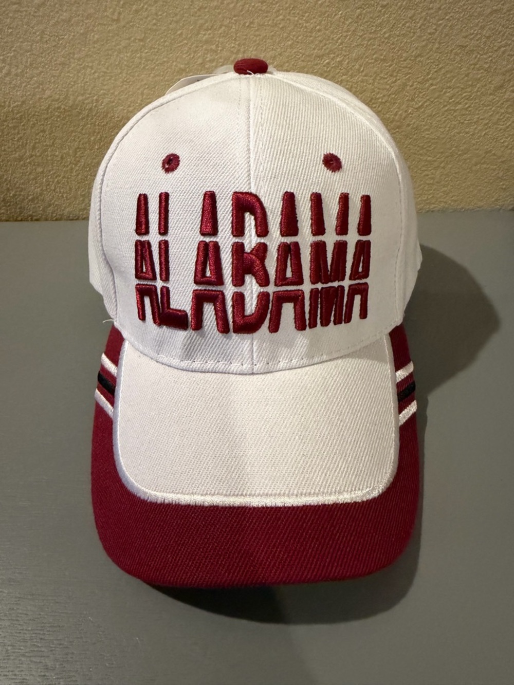 Alabama Crimson Tide Hat NWT White & Crimson Adjustable Strapback NCAA Cap